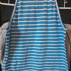Tommy Hilfiger Blue and White Striped Tank Top